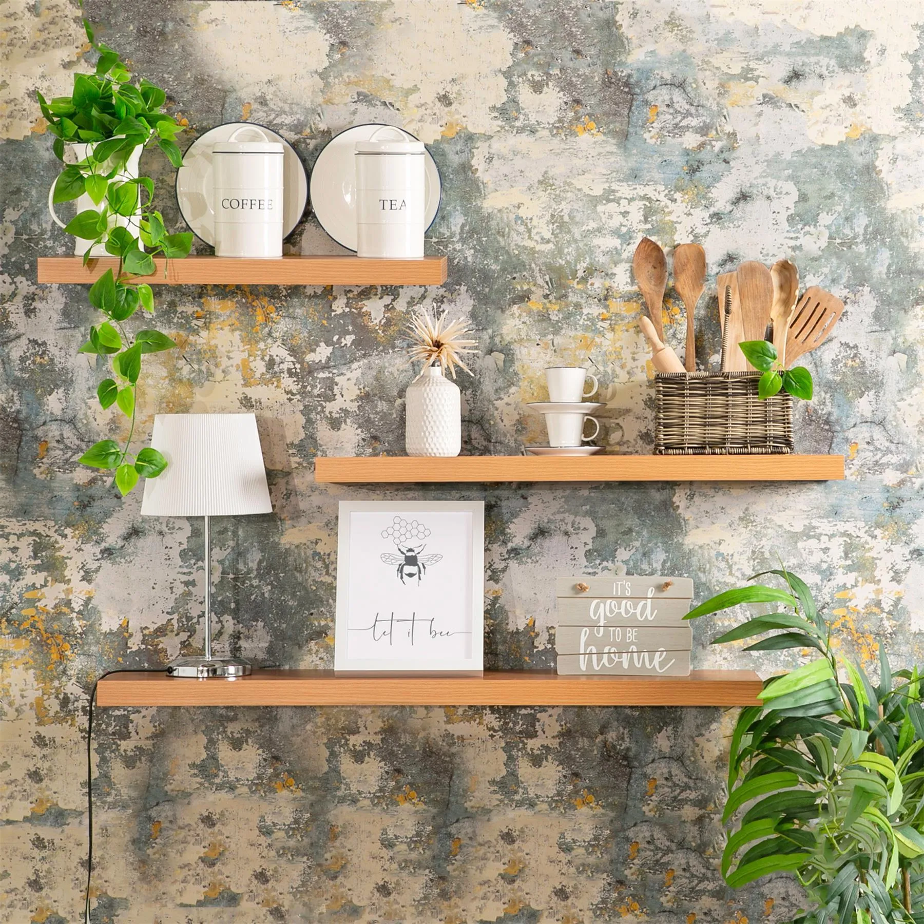 100cm Modern Floating Wall Shelf - By Harbour Housewares