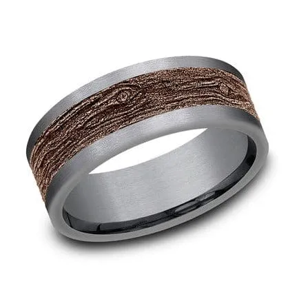 14K Rose Gold and Tantalum Log Knot Band