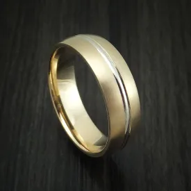 14k Yellow Gold and White Gold Band Custom Made Men's Ring