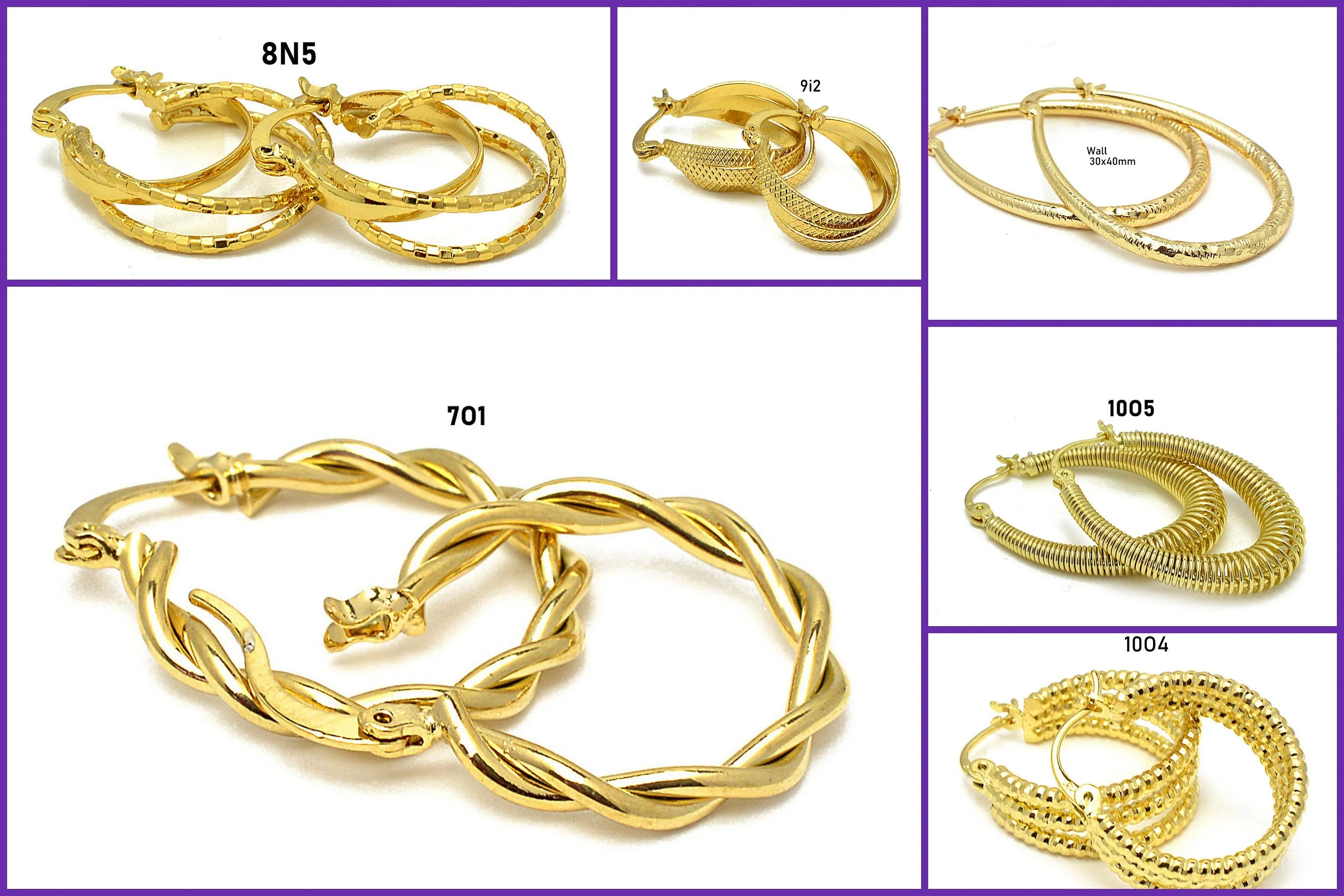 18K Gold Filled Look, Diamond Cut Hoop Earrings - Swirl & Twisted Designs - Elegant Hoops for Jewelry Making & Fashionistas