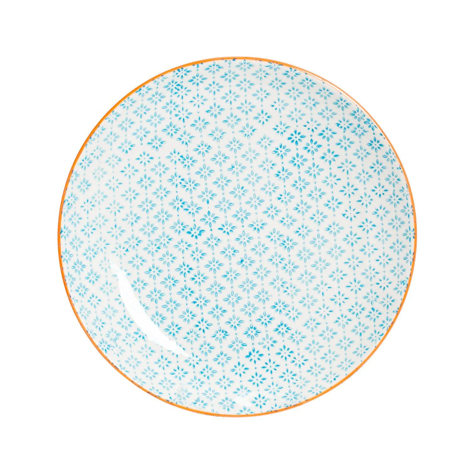 25.5cm Hand Printed Stoneware Dinner Plates - Pack of Six - By Nicola Spring