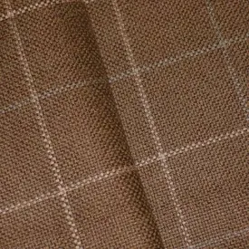 3 1/4 YD PC - Brown/White/Gray Grid Basketweave Home Decorating Fabric