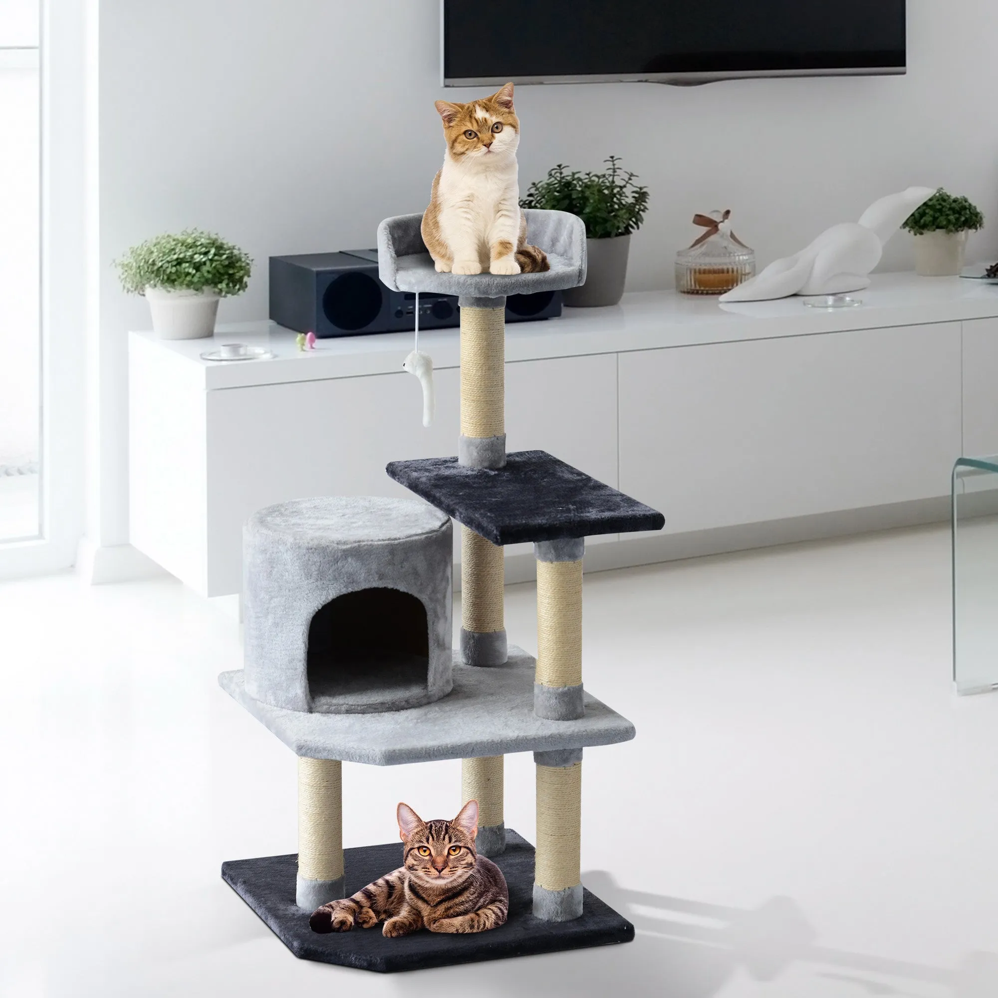 39" Cat Tree Condo Activity Centre - Grey