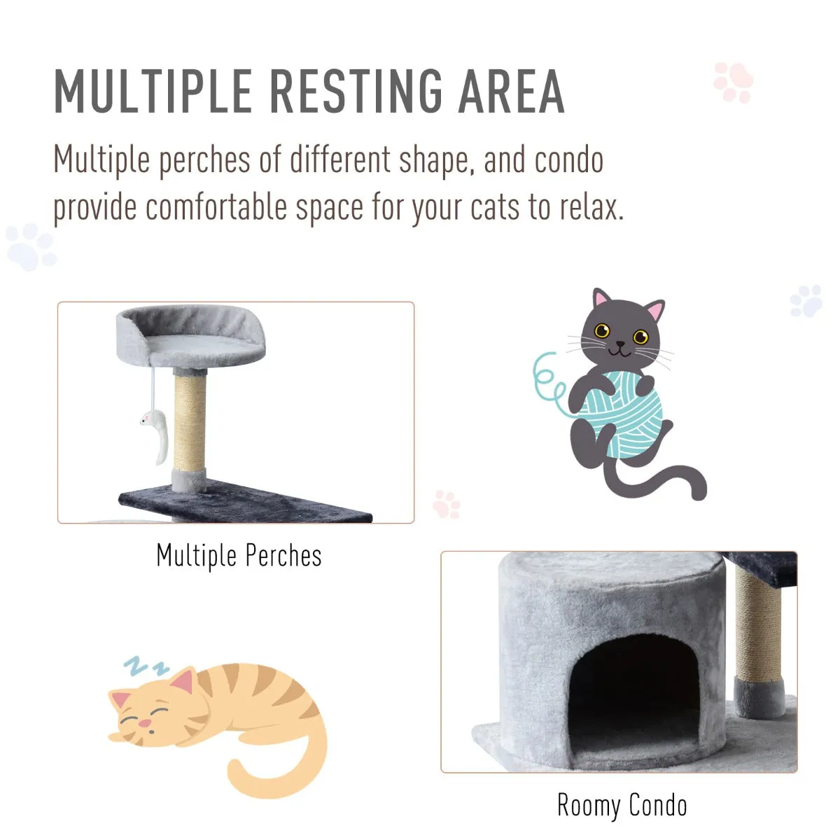 39" Cat Tree Condo Activity Centre - Grey