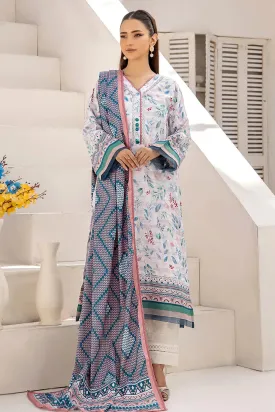 3PC Printed Unstitched Lawn Suit KLA-2422