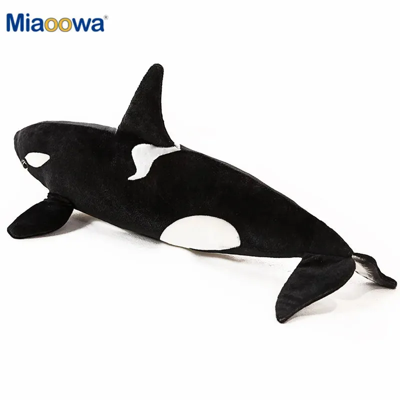 50cm Simulation Killer Whale Plush Toys Stuffed Orcinus Orca Fish Doll Shark Cartoon Soft Sleep Pillow Kids Baby Funny Gift