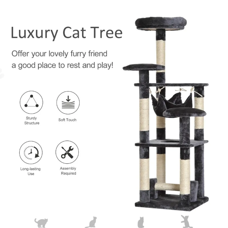 52" Multilevel Cat Tree Activity Centre - Grey