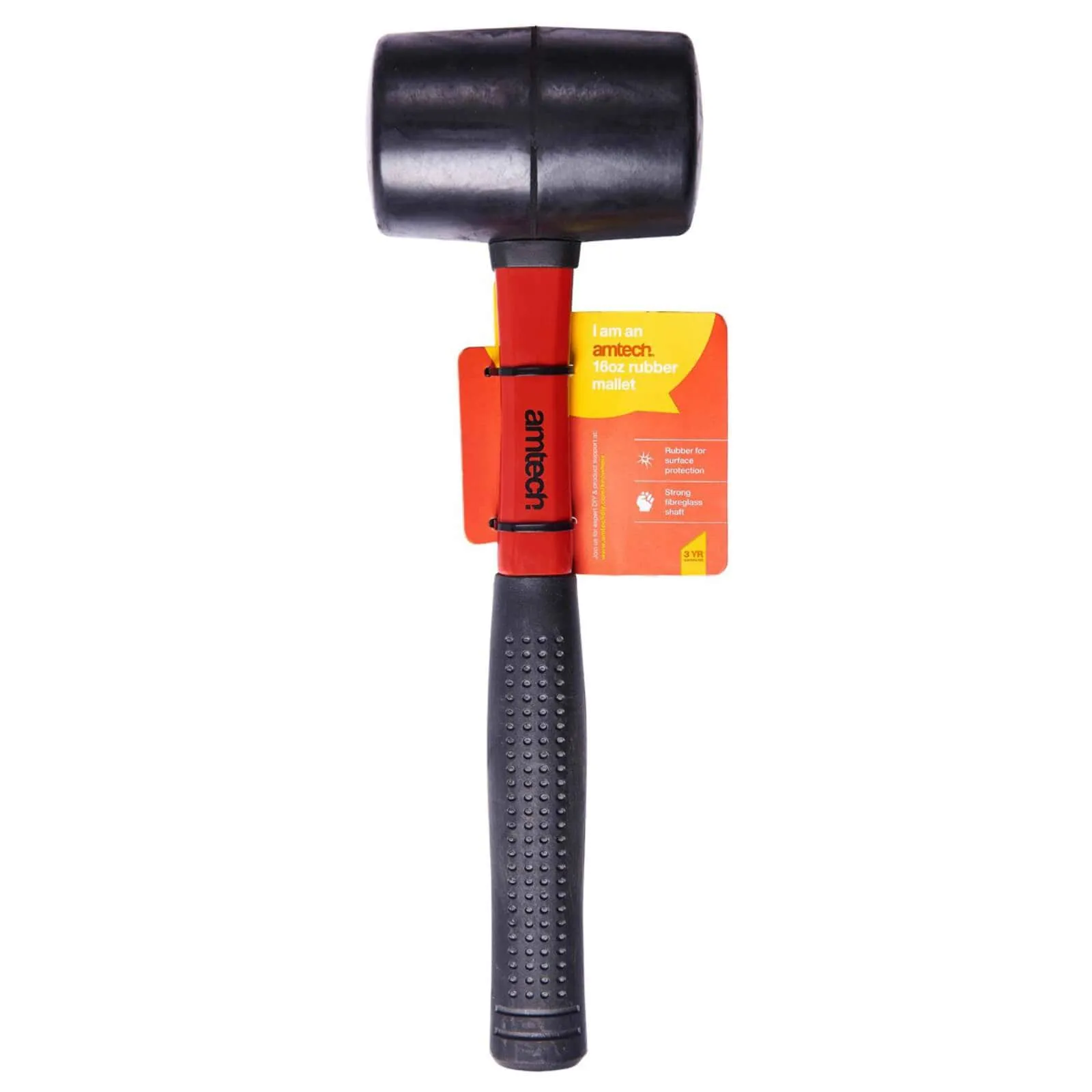 Amtech Black Rubber Mallet Fibreglass Shaft 16oz 32oz