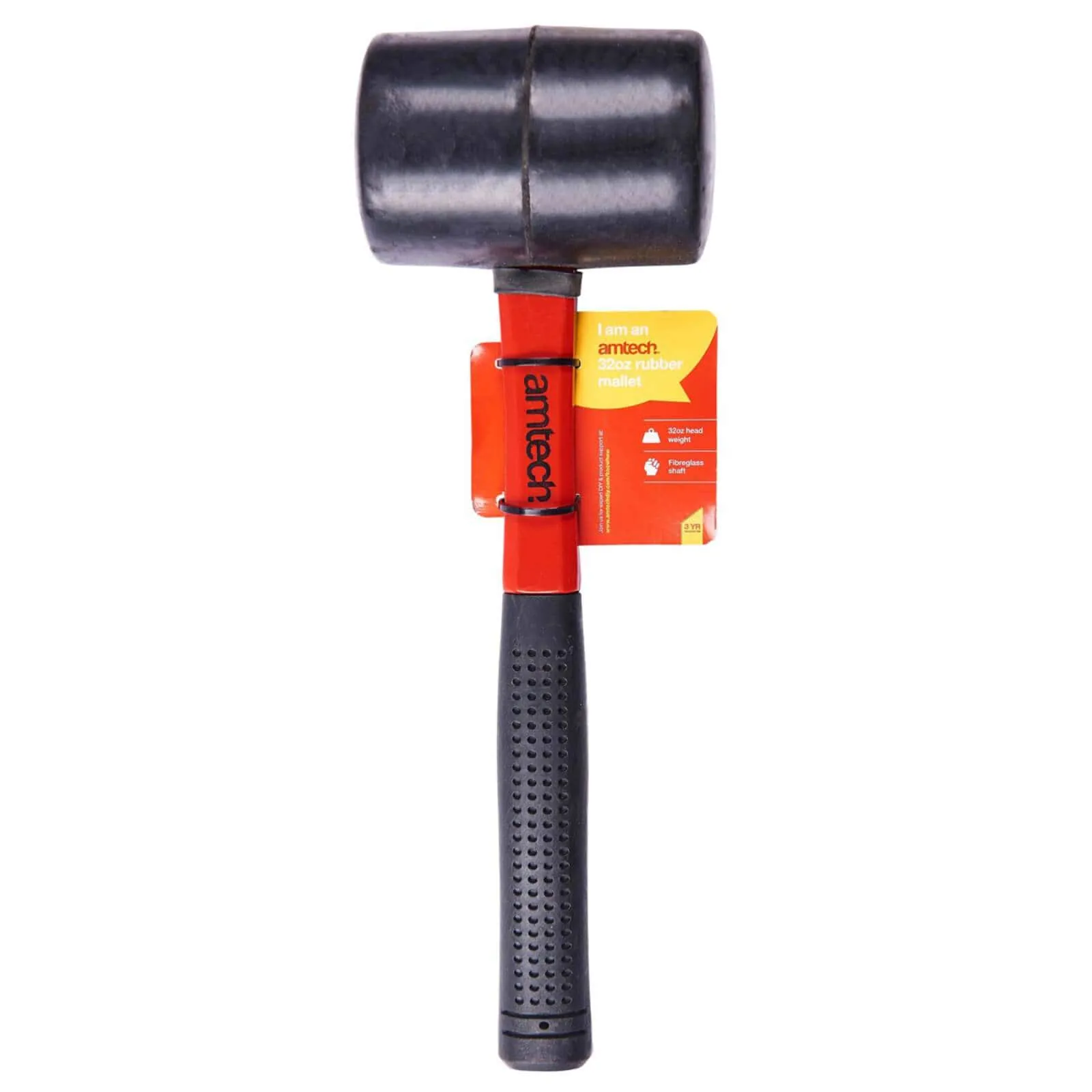 Amtech Black Rubber Mallet Fibreglass Shaft 16oz 32oz