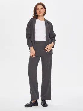 Anthracite Self Textured Straight Fit Knitted Pants 69497