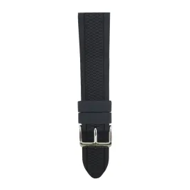 ARIES GOLD BLACK TURISMO AG-R0004 SILVER BUCKLE BLACK RUBBER STRAP