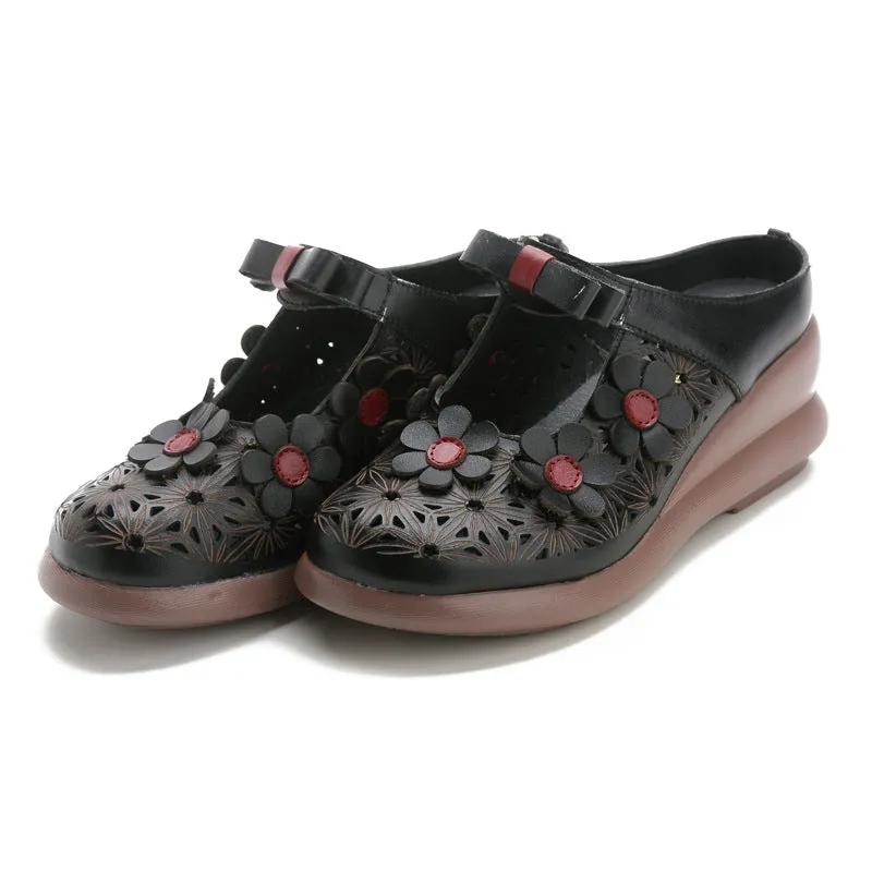 Babakud Women Summer Floral Hollow Platform Shoes