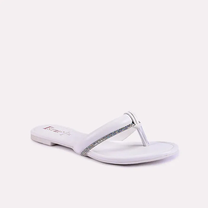 Beatrix White Flat Slippers 0411691