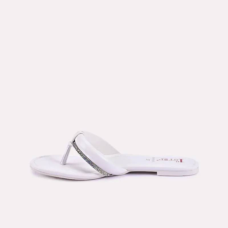 Beatrix White Flat Slippers 0411691