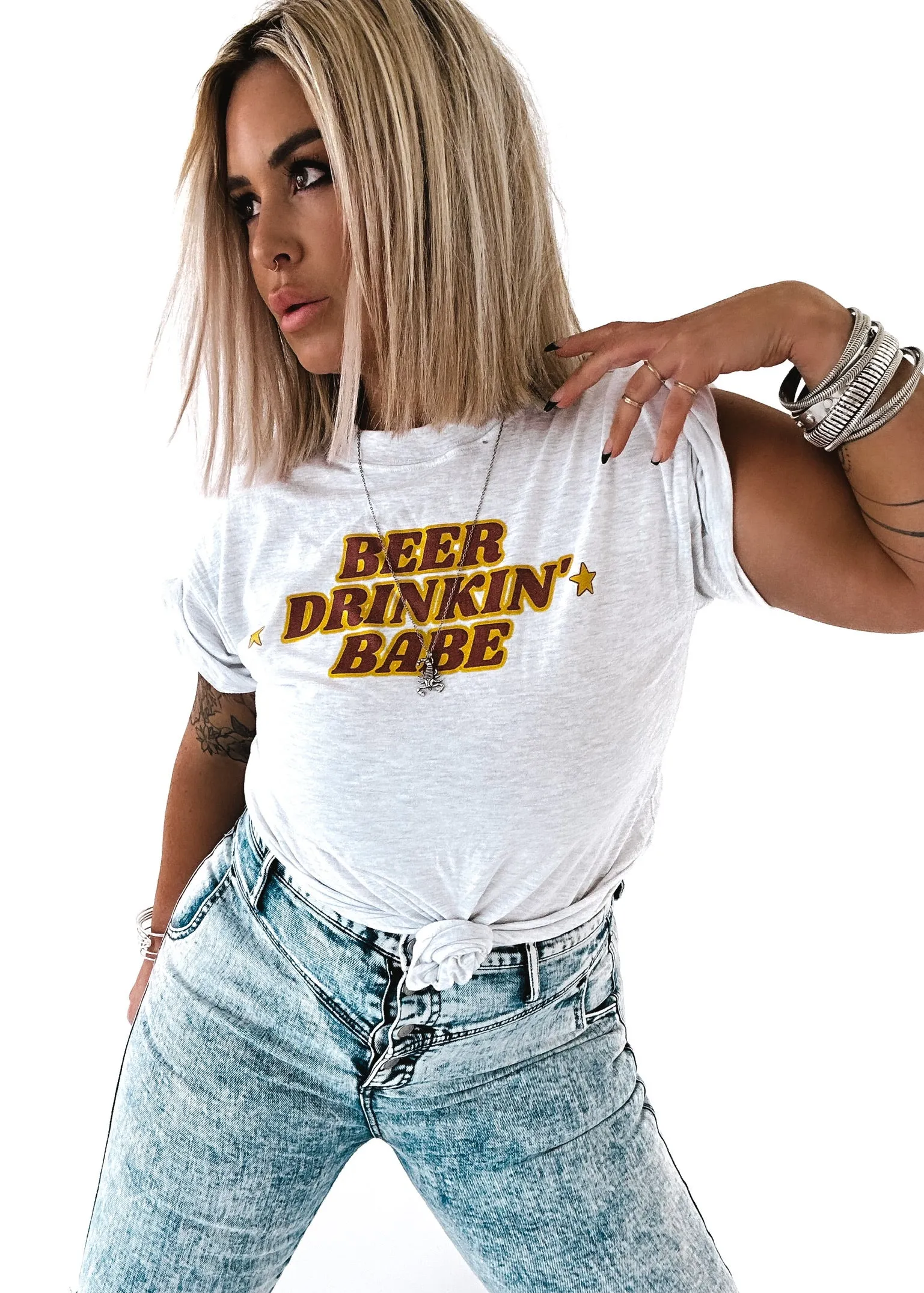 BEER DRINKIN' BABE SIDE SLIT TEE