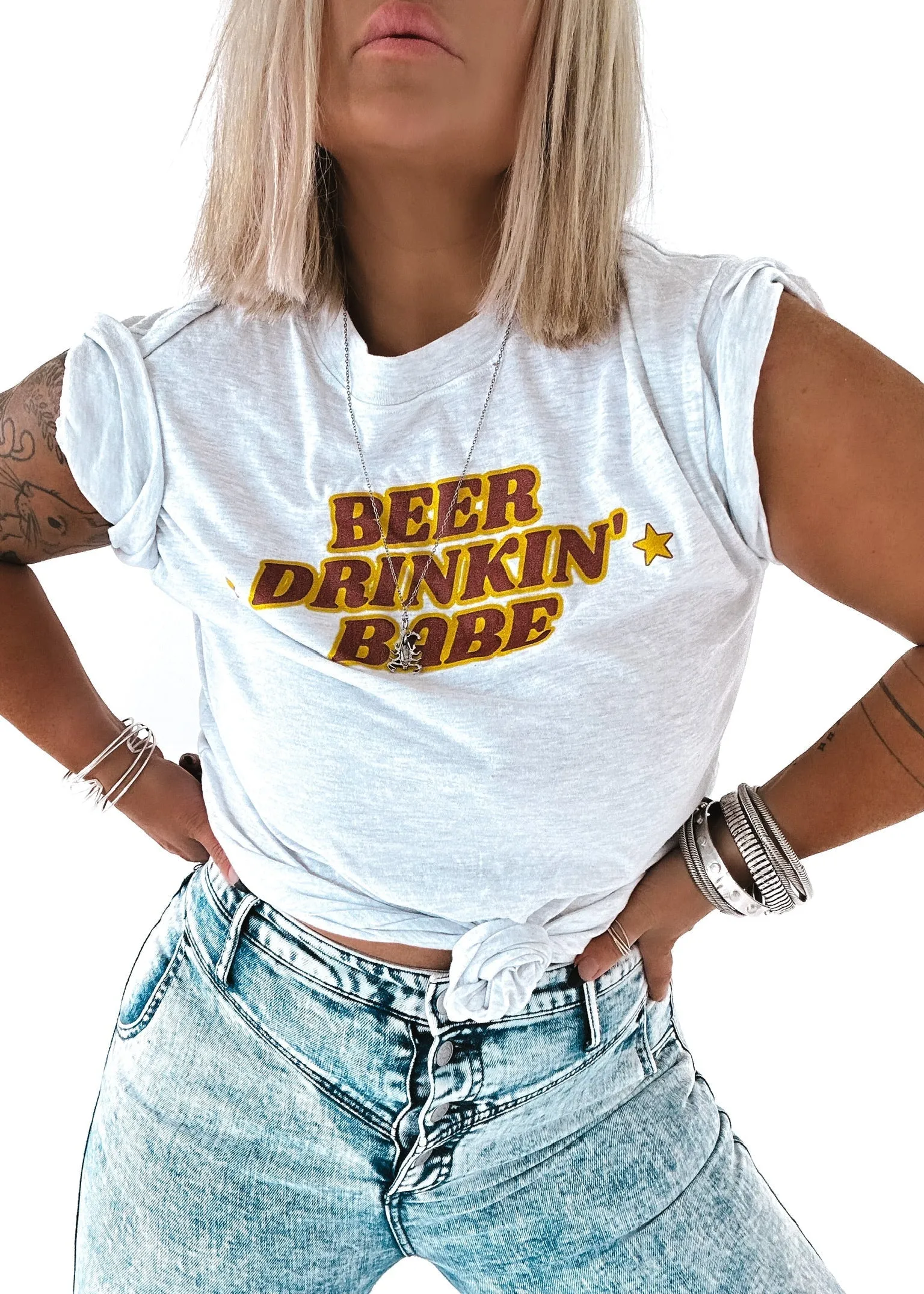 BEER DRINKIN' BABE SIDE SLIT TEE