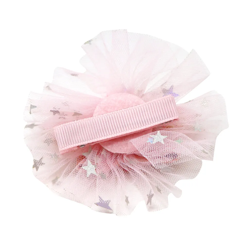 Bella Bunny Pale Pink Sequin Ears with Tulle Hairclips