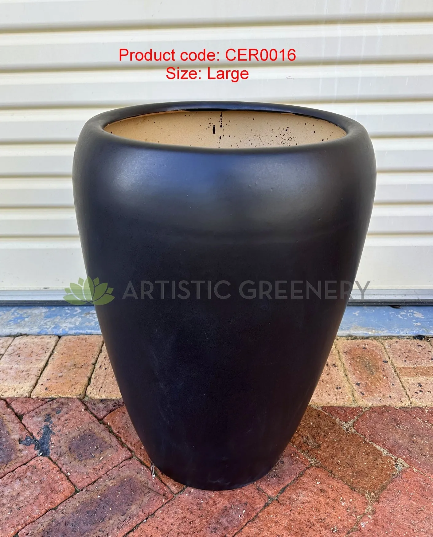 Black Egg Pot Matt Finish - Round (Ceramic) CER0016