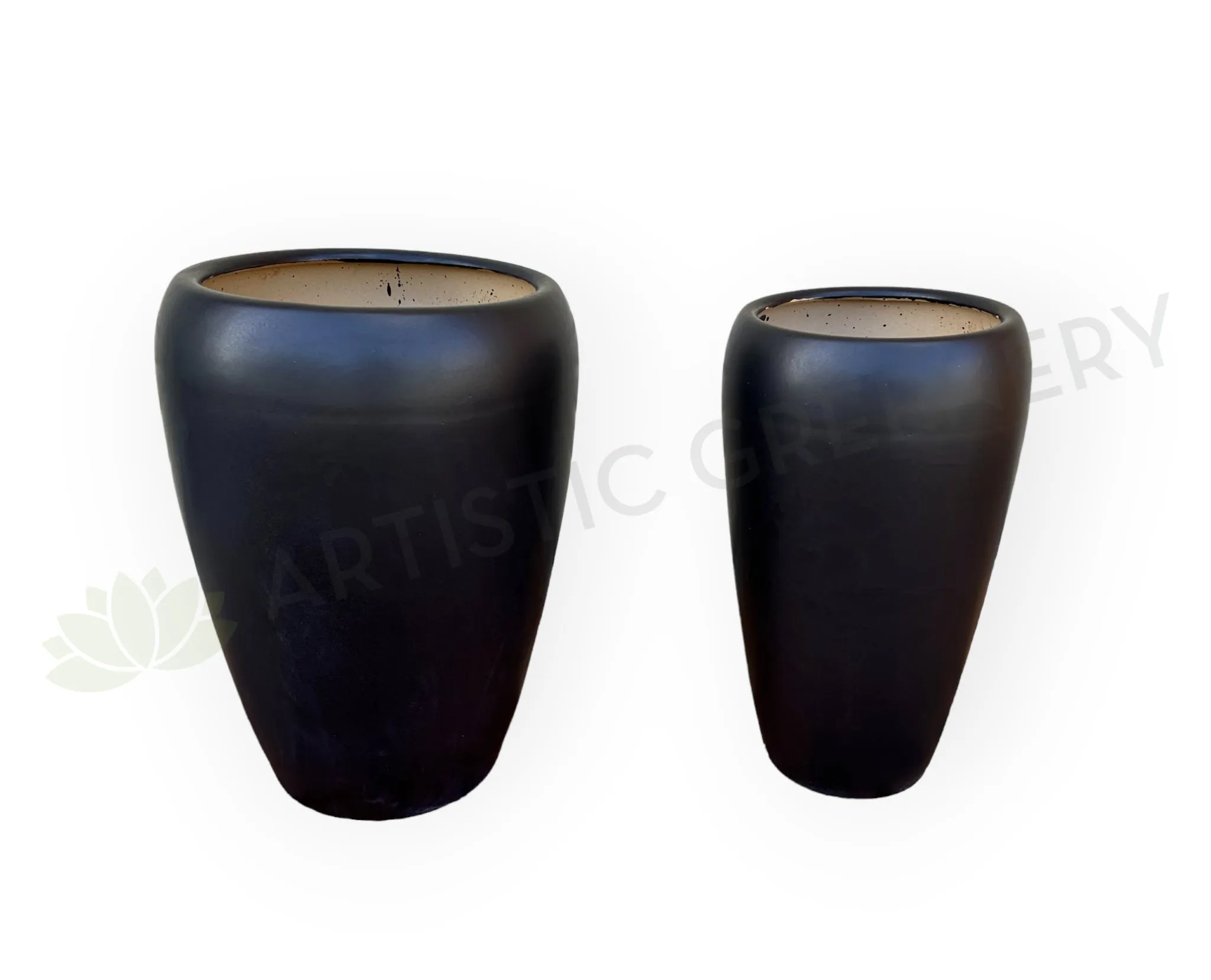 Black Egg Pot Matt Finish - Round (Ceramic) CER0016