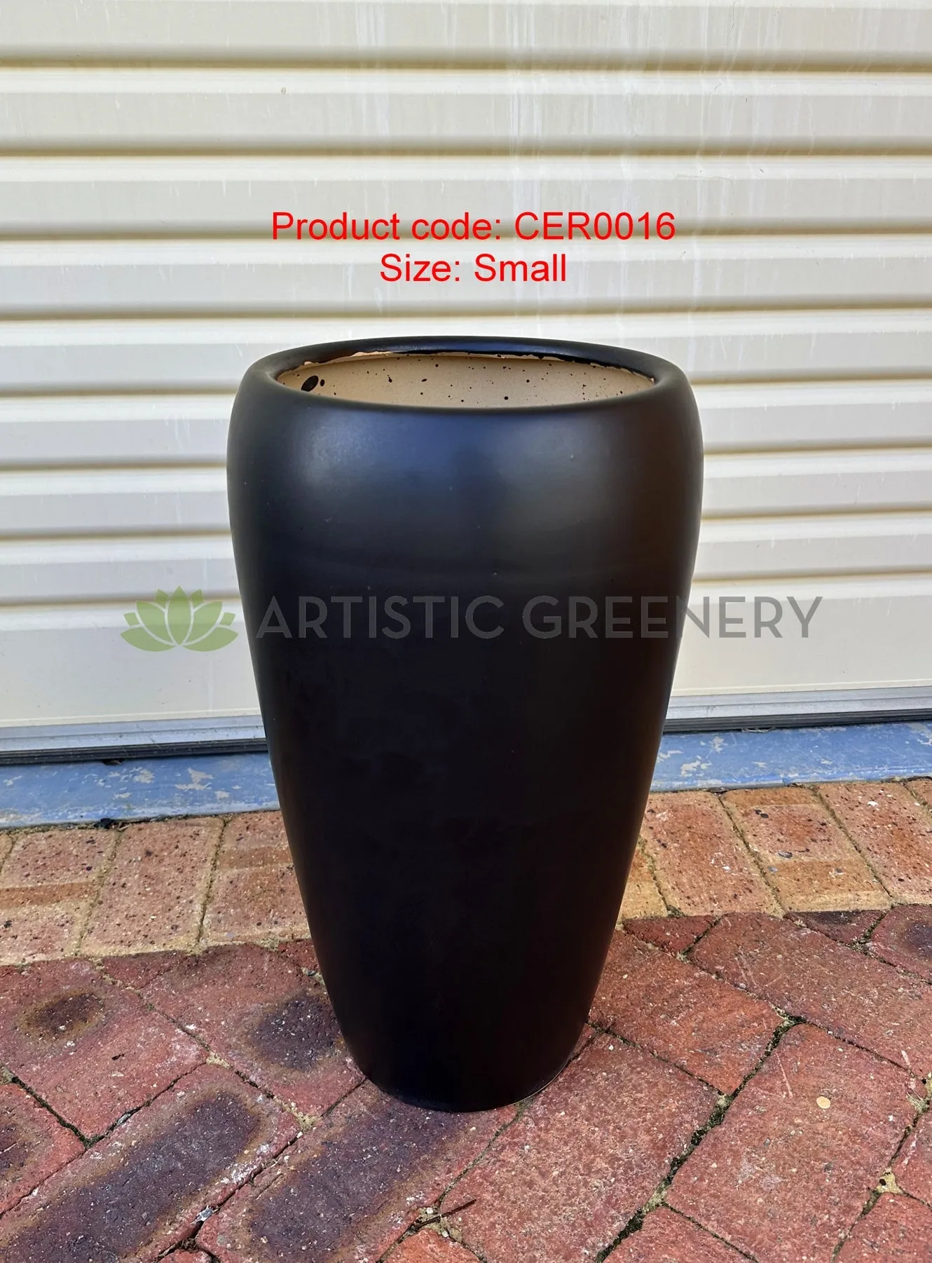 Black Egg Pot Matt Finish - Round (Ceramic) CER0016