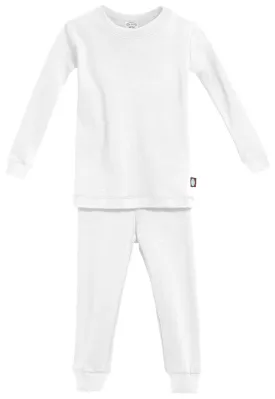 Boys and Girls Soft Organic Cotton Snug Fit Pajama Sets   | White