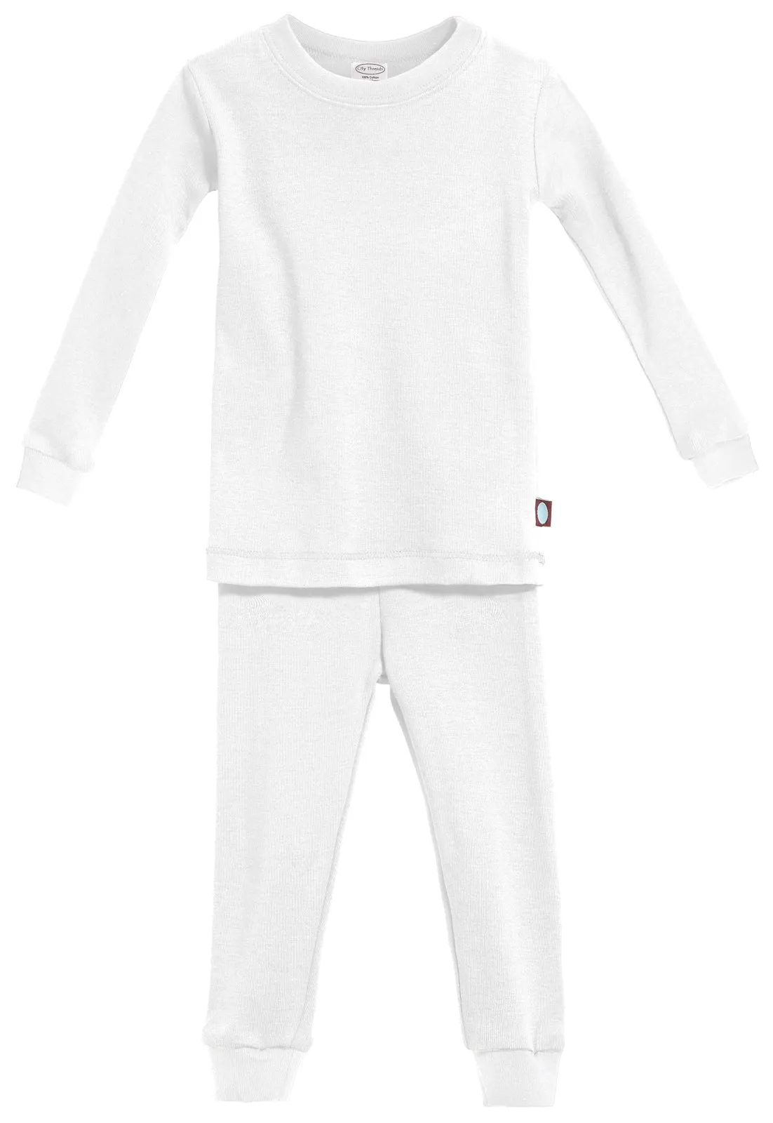 Boys and Girls Soft Organic Cotton Snug Fit Pajama Sets   | White