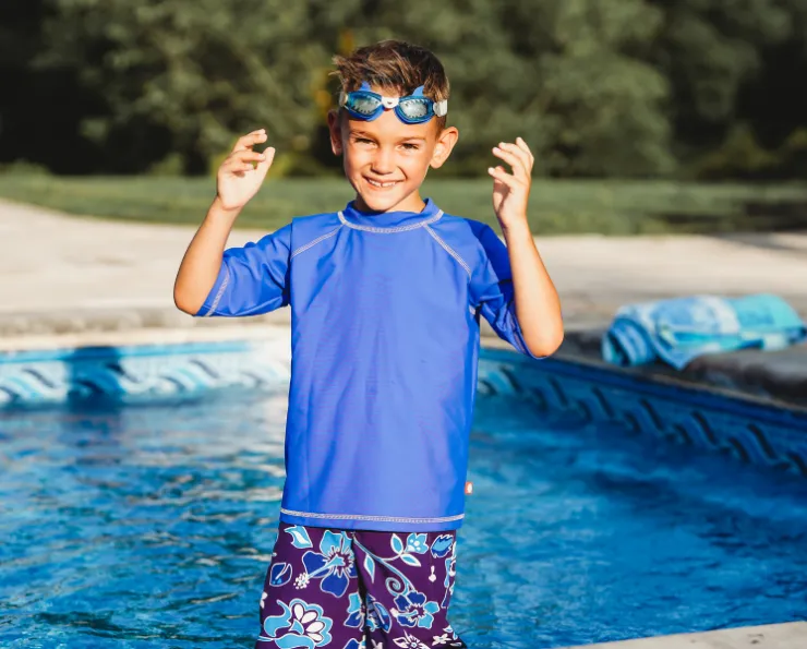 Boys UPF 50  Short Sleeve Rashguard | Orange