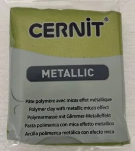 Cernit Polymer Clay Metallic Range 56g Block Green Gold (051)