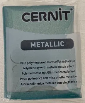 Cernit Polymer Clay Metallic Range 56g Block Turquoise Gold (054)