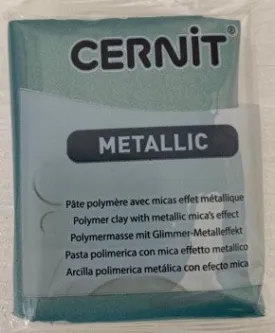 Cernit Polymer Clay Metallic Range 56g Block Turquoise Gold (054)