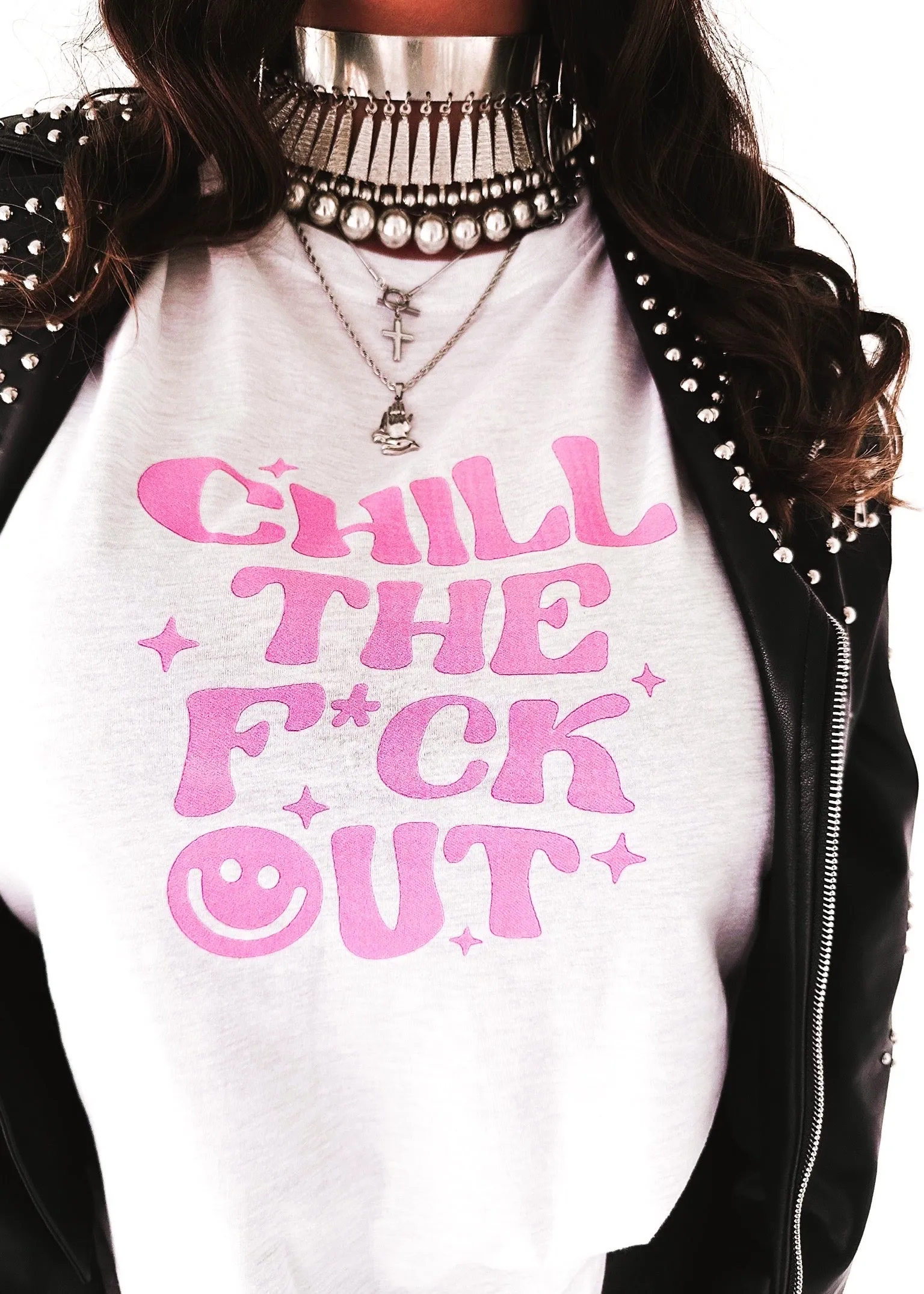 CHILL THE F*CK OUT SIDE SLIT TEE