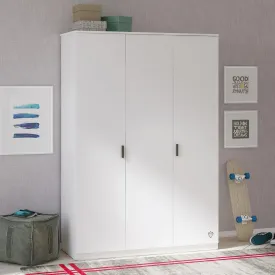 Cilek White 3 Doors Line Wardrobe