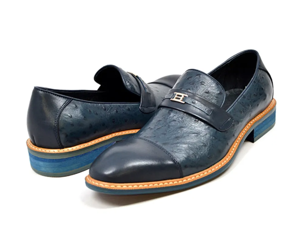 Dolche Ostrich Leather Slip On Shoes - Stylish and Comfortable