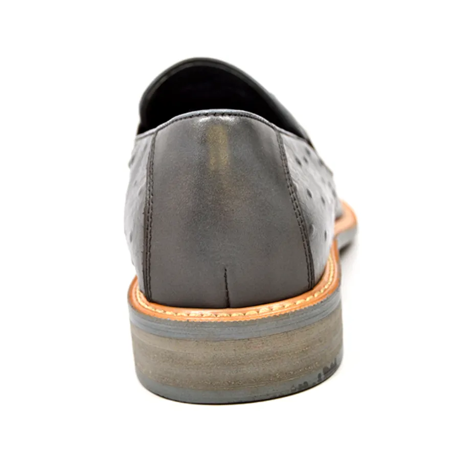 Dolche Ostrich Leather Slip On Shoes - Stylish and Comfortable