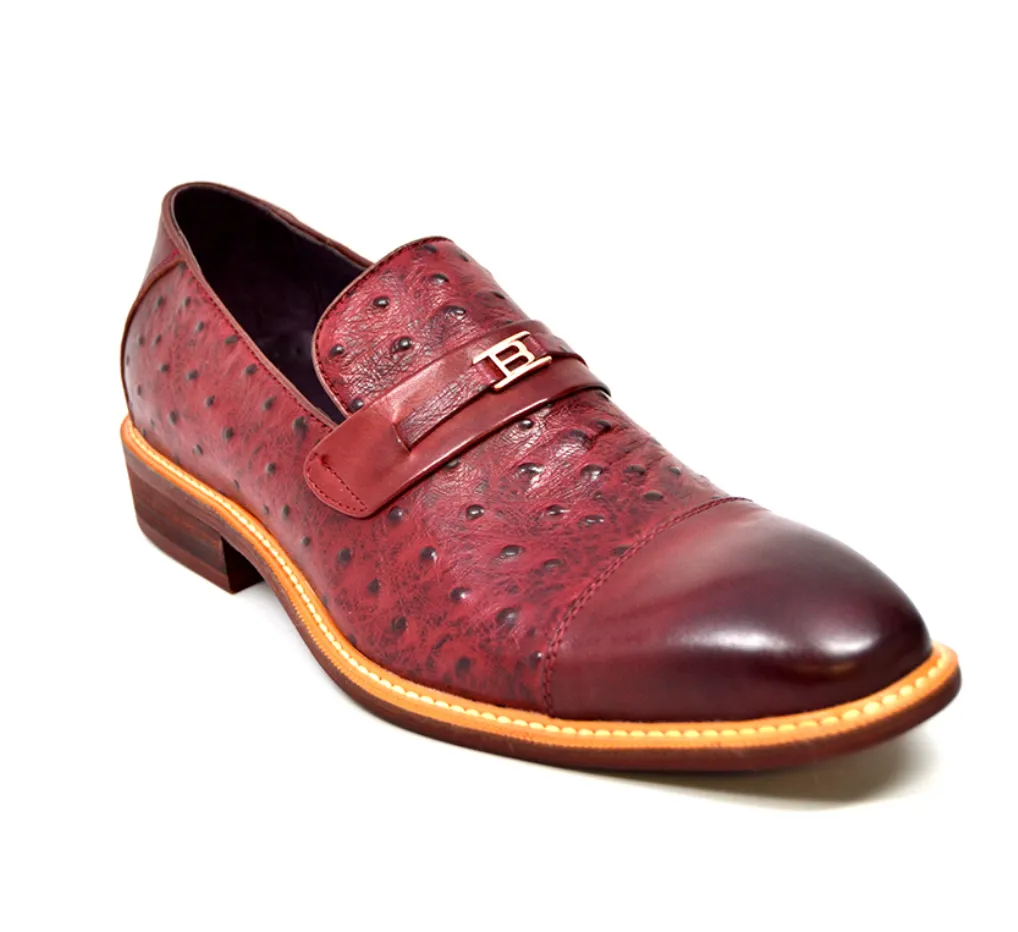 Dolche Ostrich Leather Slip On Shoes - Stylish and Comfortable