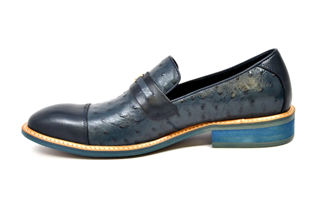 Dolche Ostrich Leather Slip On Shoes - Stylish and Comfortable