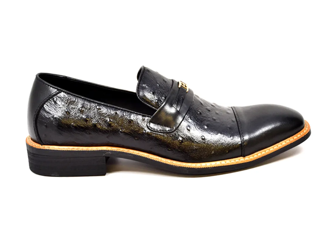 Dolche Ostrich Leather Slip On Shoes - Stylish and Comfortable