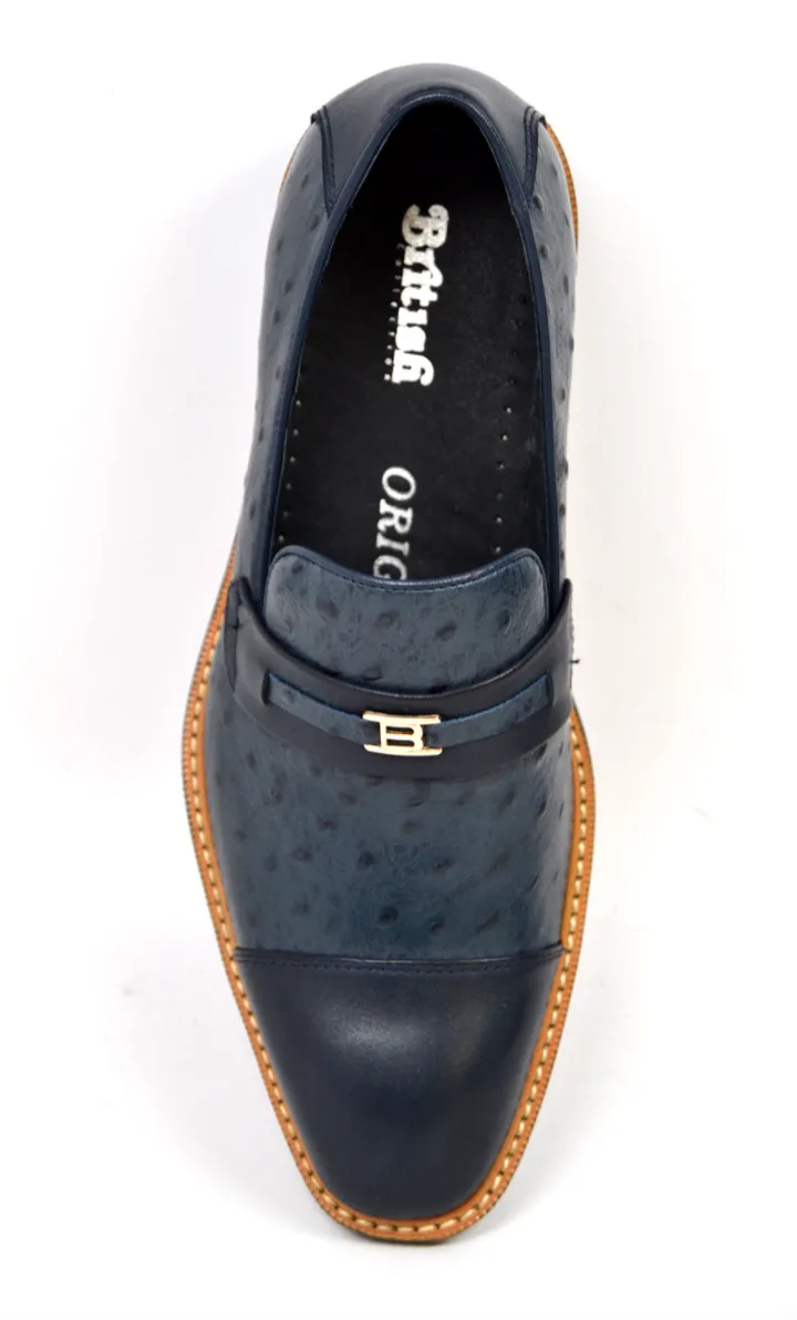 Dolche Ostrich Leather Slip On Shoes - Stylish and Comfortable