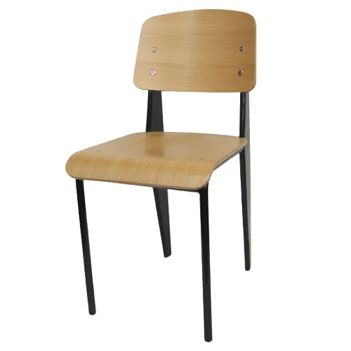 Elementary Industrial Restaurant Chair Black Metal Frame