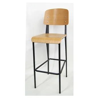 Elementary Industrial Restaurant Chair Black Metal Frame