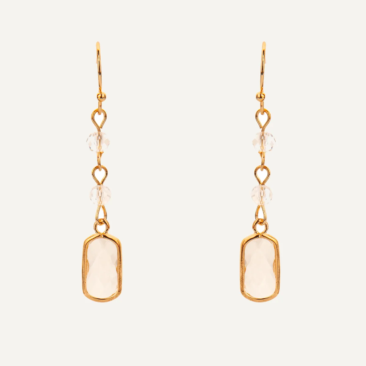 Gold Crystal Drop Earrings In Gold-Tone