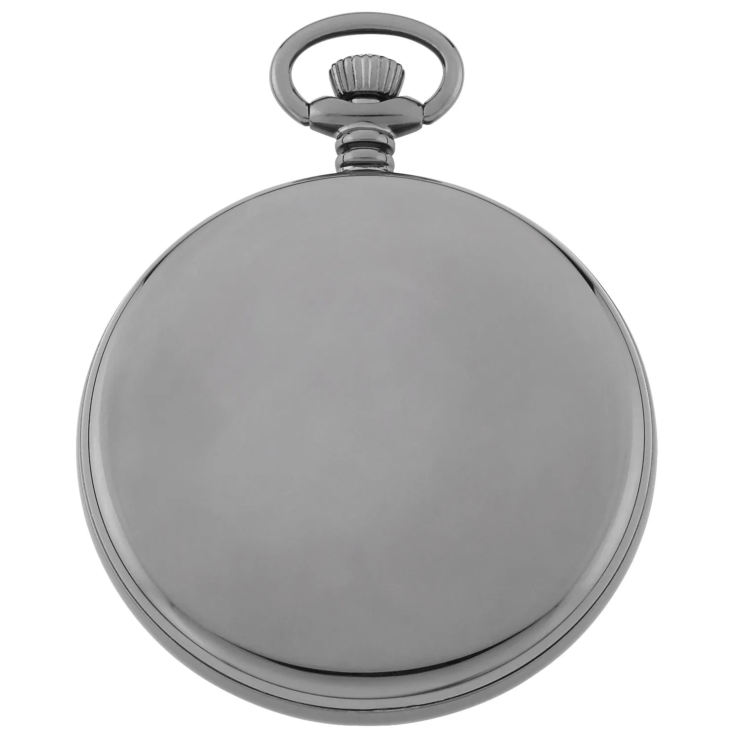 Gotham Men's Gunmetal Stainless Steel Mechanical Hand Wind Railroad Pocket Watch # GWC14103BBK