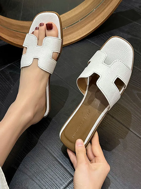 Hollow Open Toe Split-Joint Slippers