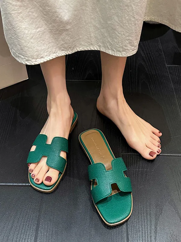 Hollow Open Toe Split-Joint Slippers