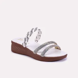 Liora White Fancy Heel Slippers 0412161