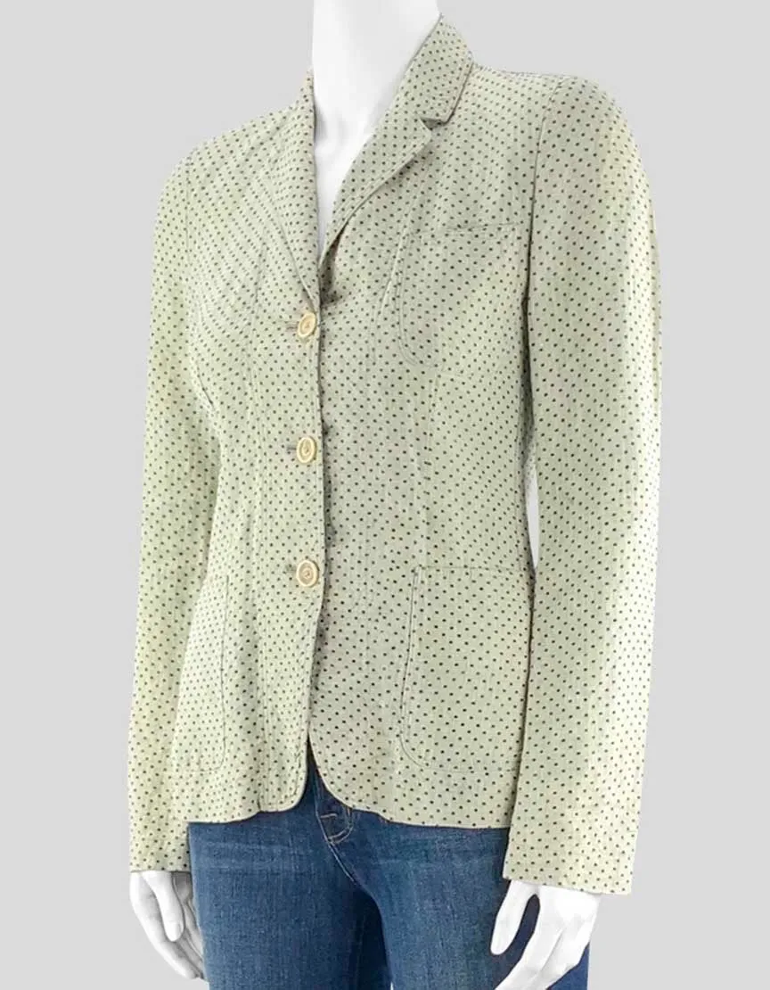 Massimo Alba Greeen And Blue Polka Dot Blazer 0US