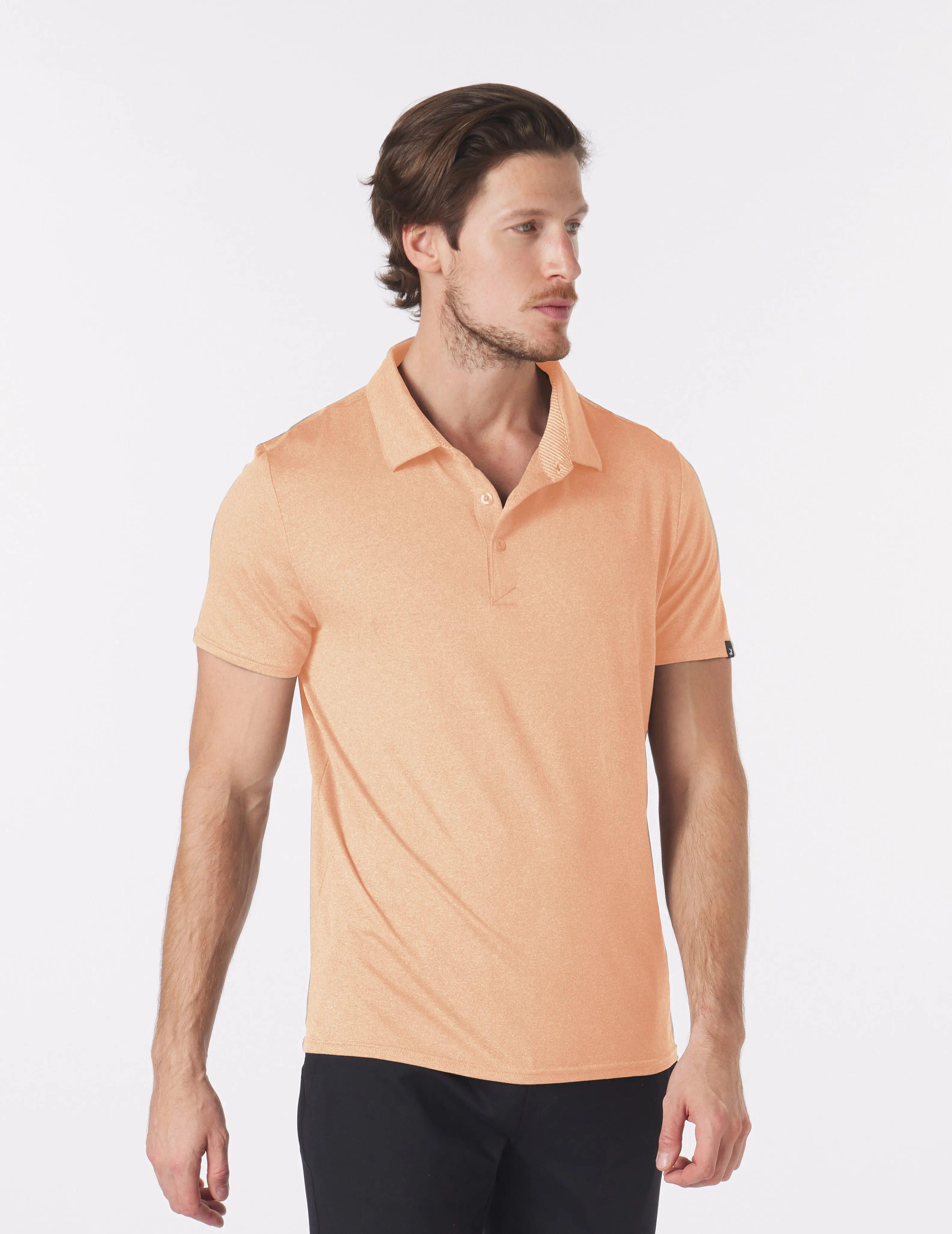 Pin Seeker Polo: Orange Wine Heather