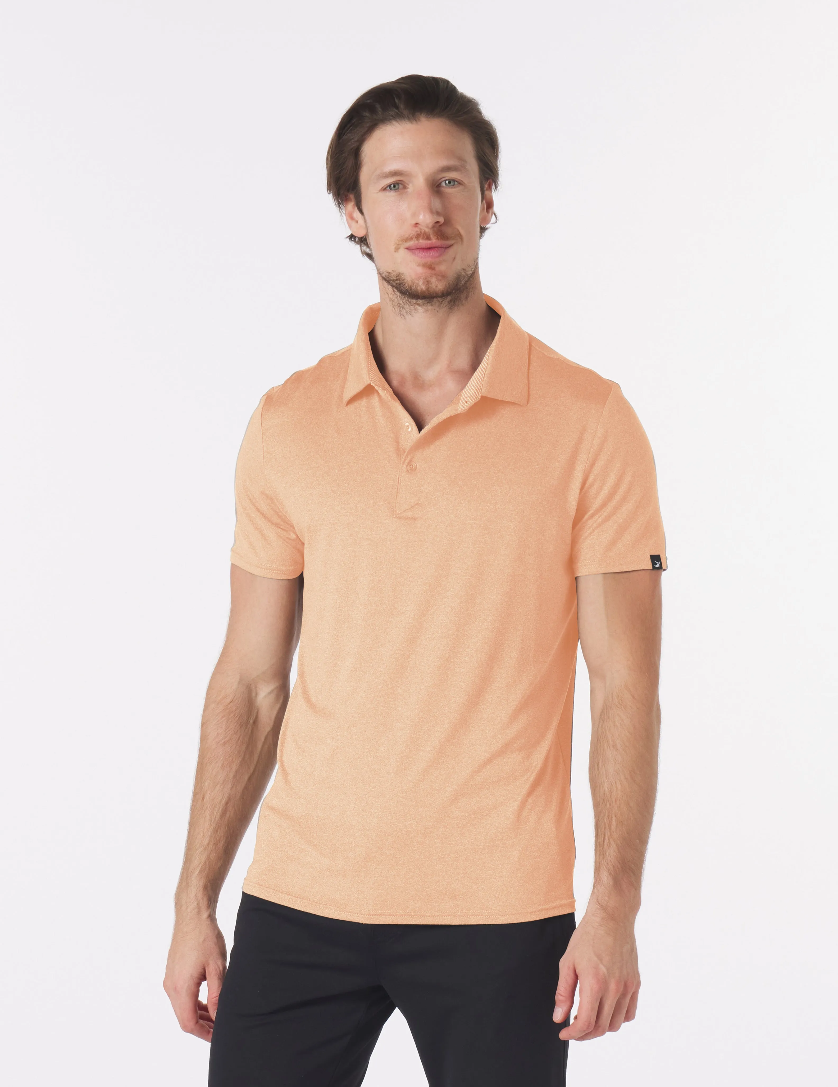 Pin Seeker Polo: Orange Wine Heather