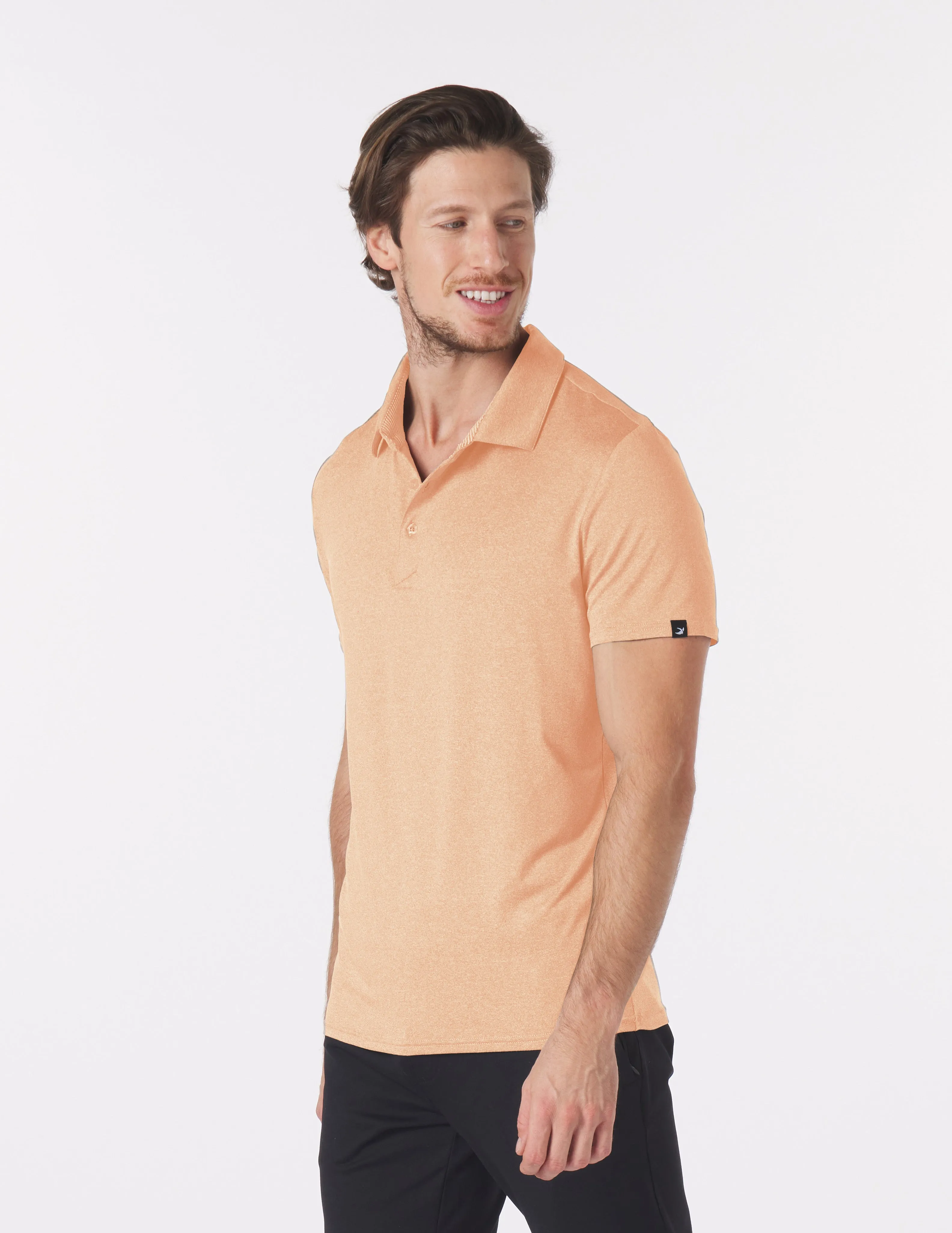 Pin Seeker Polo: Orange Wine Heather