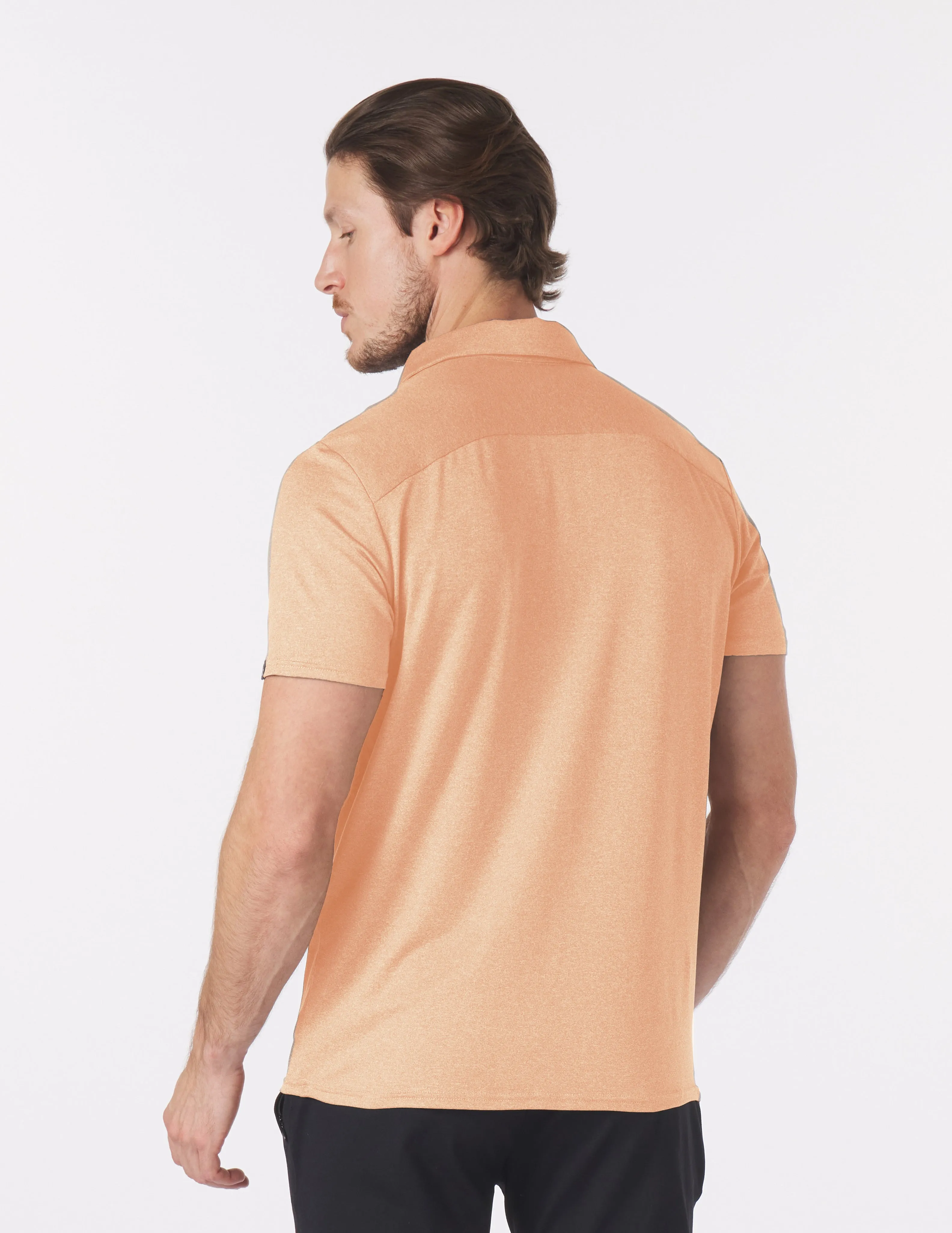 Pin Seeker Polo: Orange Wine Heather